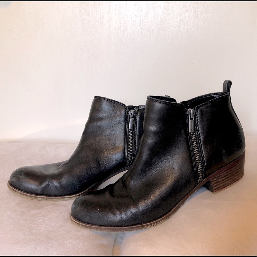 Beautiful Black Leather Lucky Brand Booties 9.5